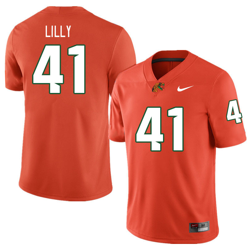 Men-Youth #41 Chase Lilly Florida A&M Rattlers 2023 College Football Jerseys Stitched Sale-Orange